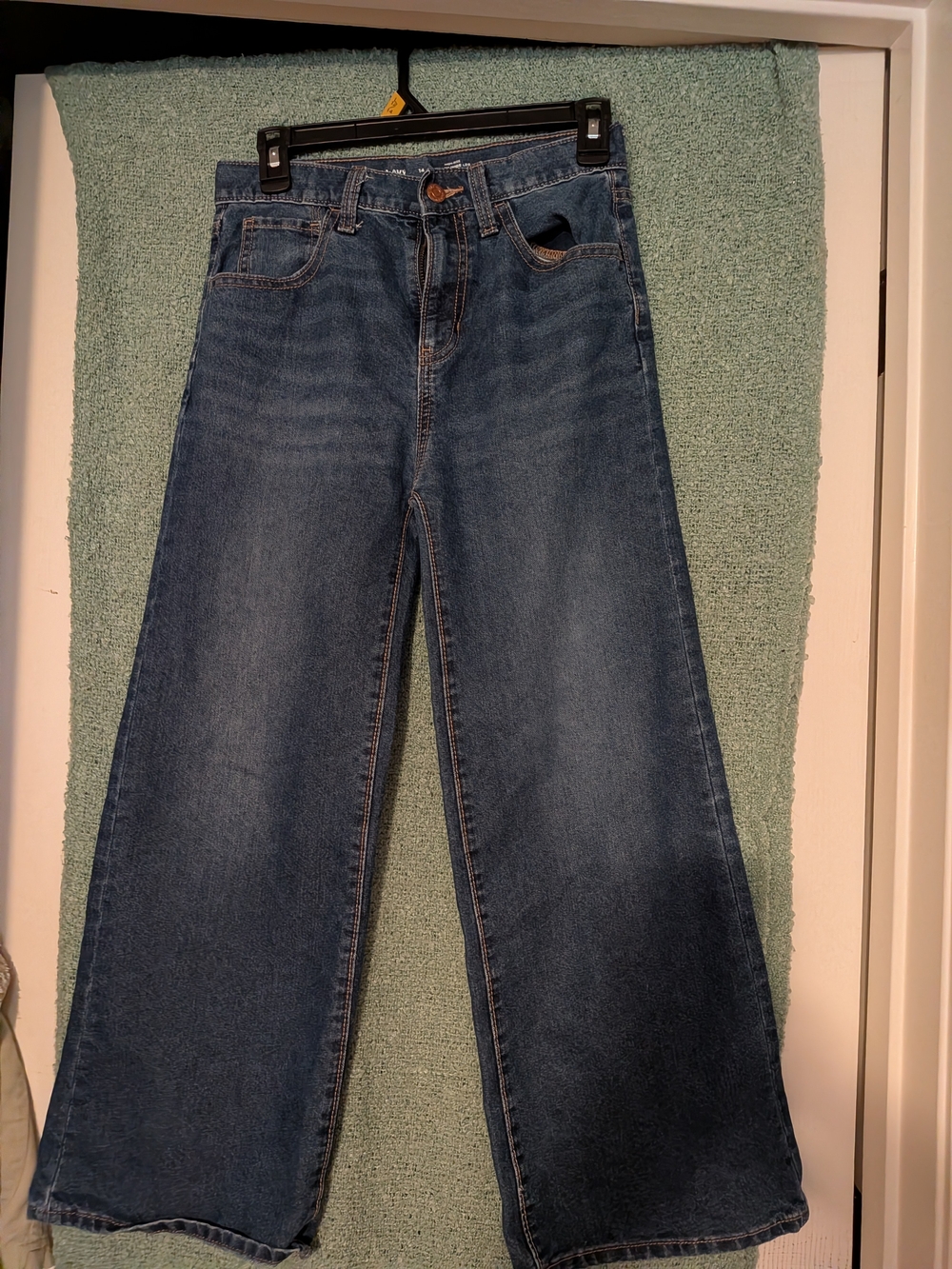 Old Navy Girl's Wide-Leg Jeans in Dark Blue Wash